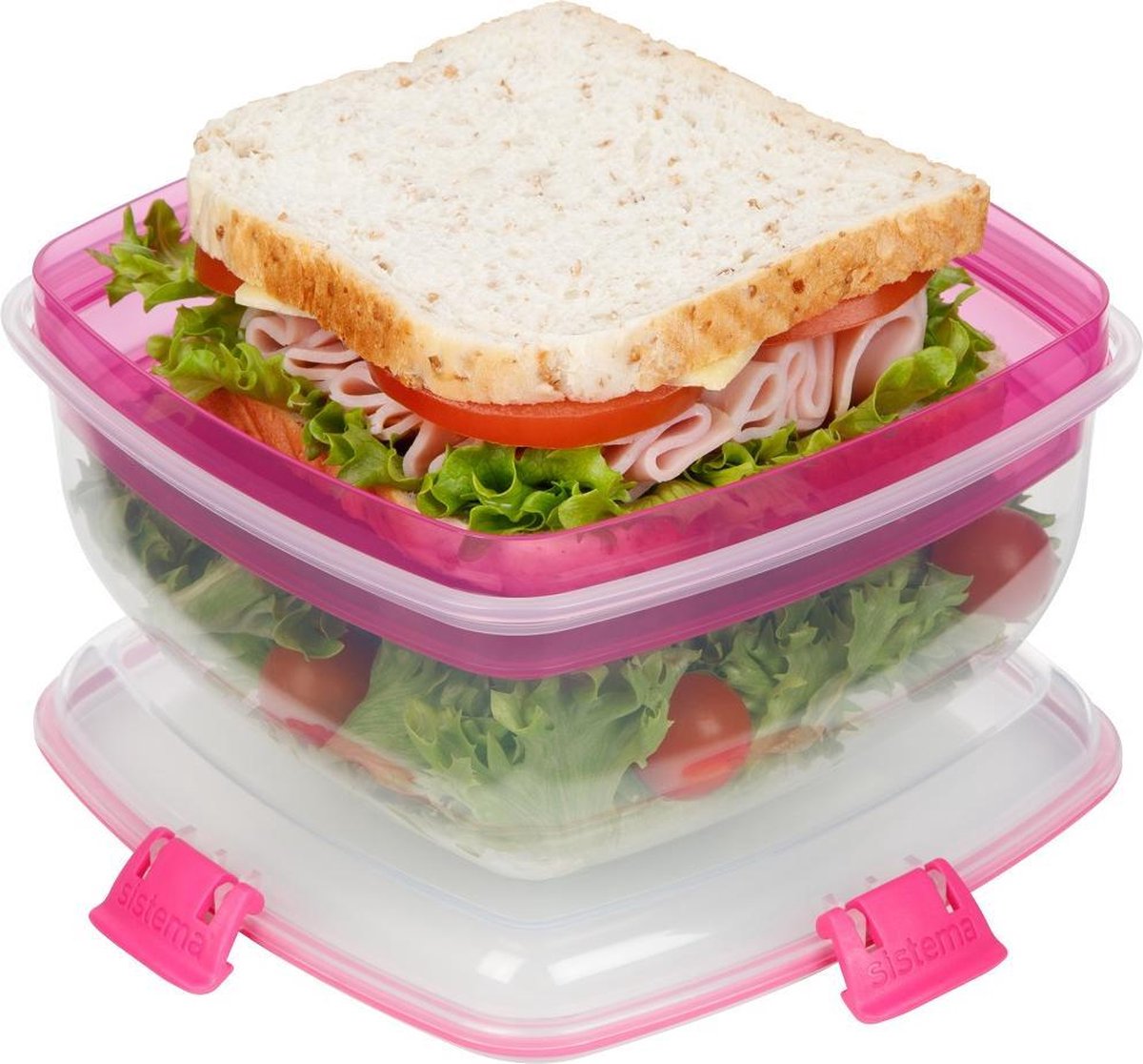 Broodtrommel met sandwich en salade