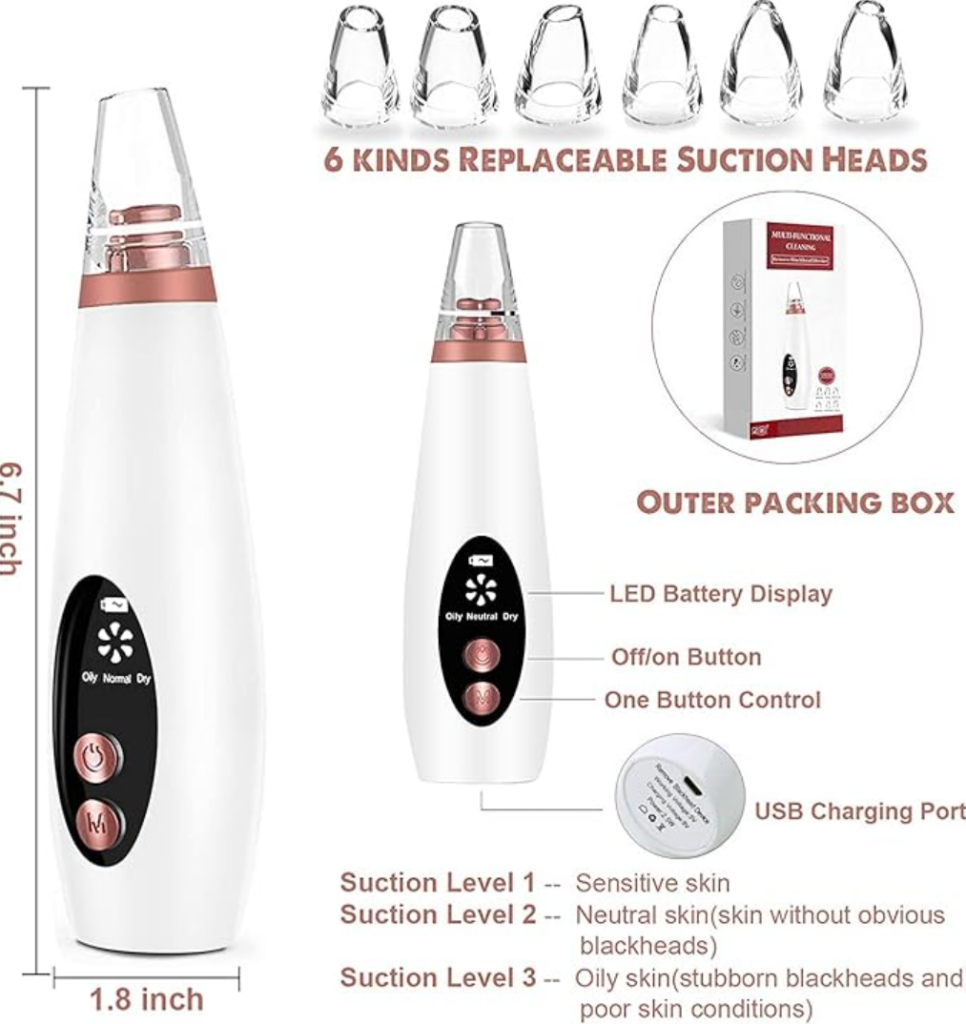 Gezichtsreiniger met vervangbare zuigkoppen