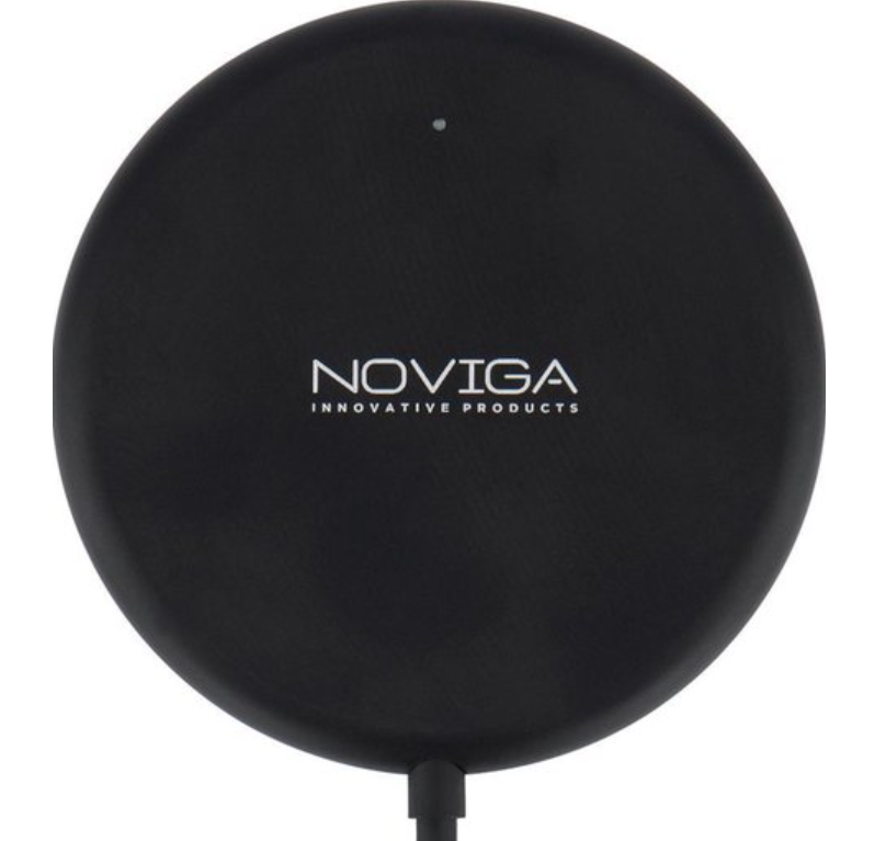 Zwarte draadloze oplader met kabel