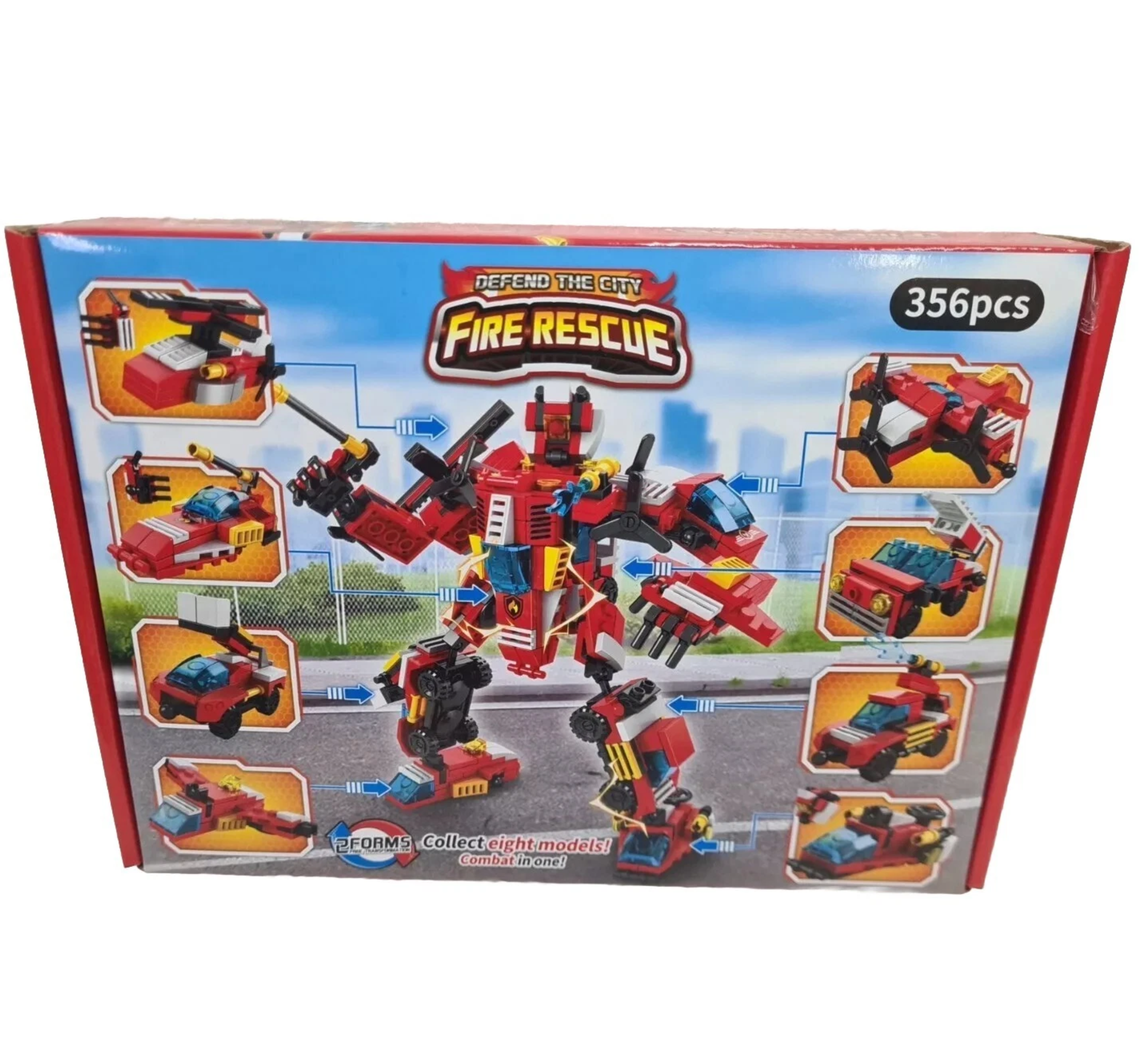 Speelgoed robot bouwset, brandweer thema, 356 onderdelen.
